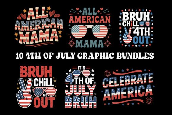 10 4th of July Graphic Bundles for T-Shirt Designs