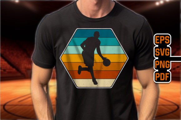 Basketball Retro Graphics for T-Shirt Designs