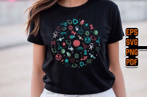 Galaxy Space Astronaut Graphics & T-Shirt Designs
