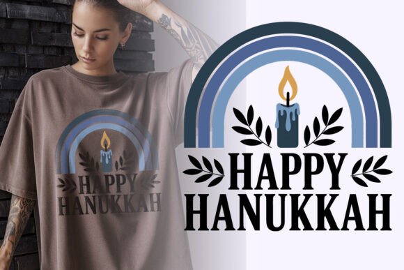 Happy Hanukah Floral Graphic PNG Review