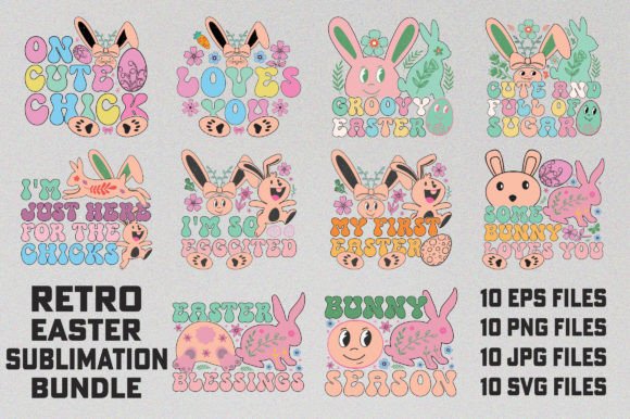 Retro Easter Graphics for T-Shirt Designs