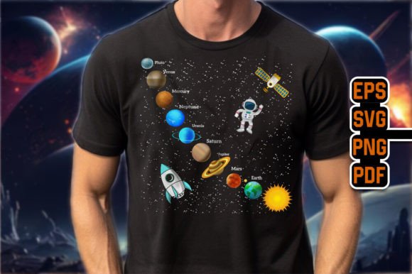 Solar System Graphics for T-Shirt Designs