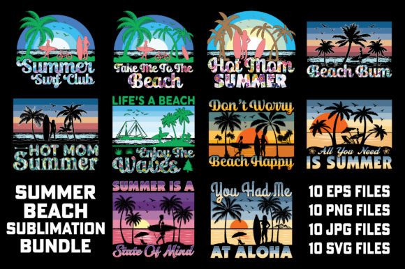 Sunset Summer Sublimation Bundle Graphic Review
